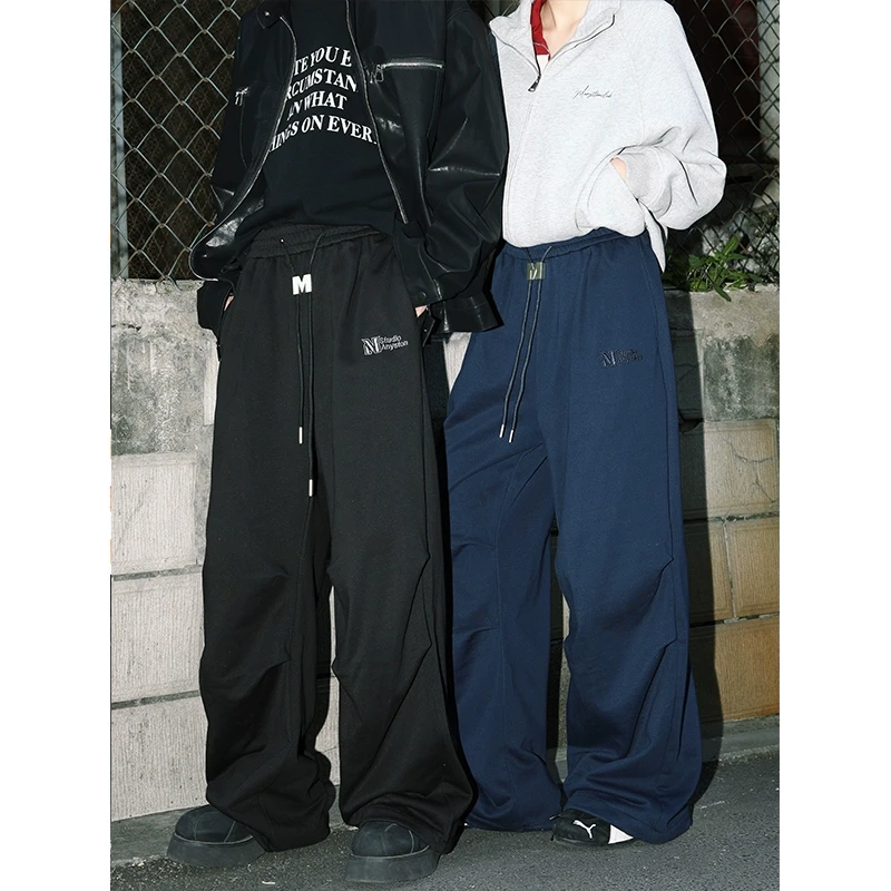MANYSTON美式休闲百搭裤子直筒宽松运动卫裤XLFC-K7148