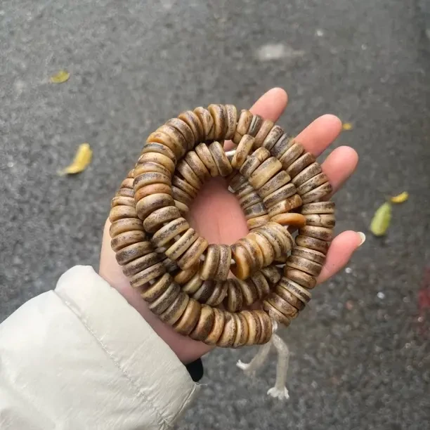 手工藏式牦牛骨手持念珠把玩法器