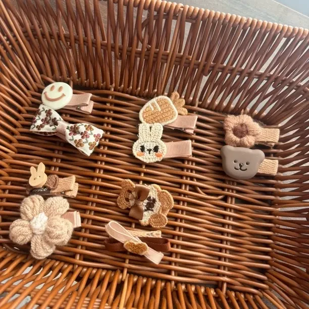 秋冬新款手工可爱风儿童卡通全包布不伤发碎发夹网红百