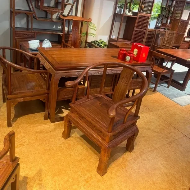 棕色古典新古典角几雕花油漆工艺客厅方几餐桌榫卯