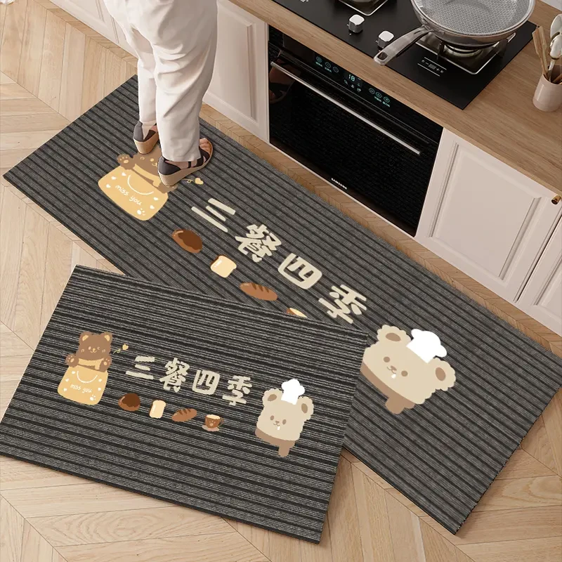 厨房专用地垫防油垫家用吸水防滑脚垫硅藻泥长条耐脏地毯免洗垫子