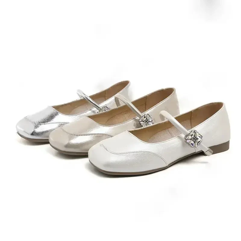 【运费补贴】X夏季新款圆头真皮橡胶舒适百搭浅口一字带玛丽珍6051