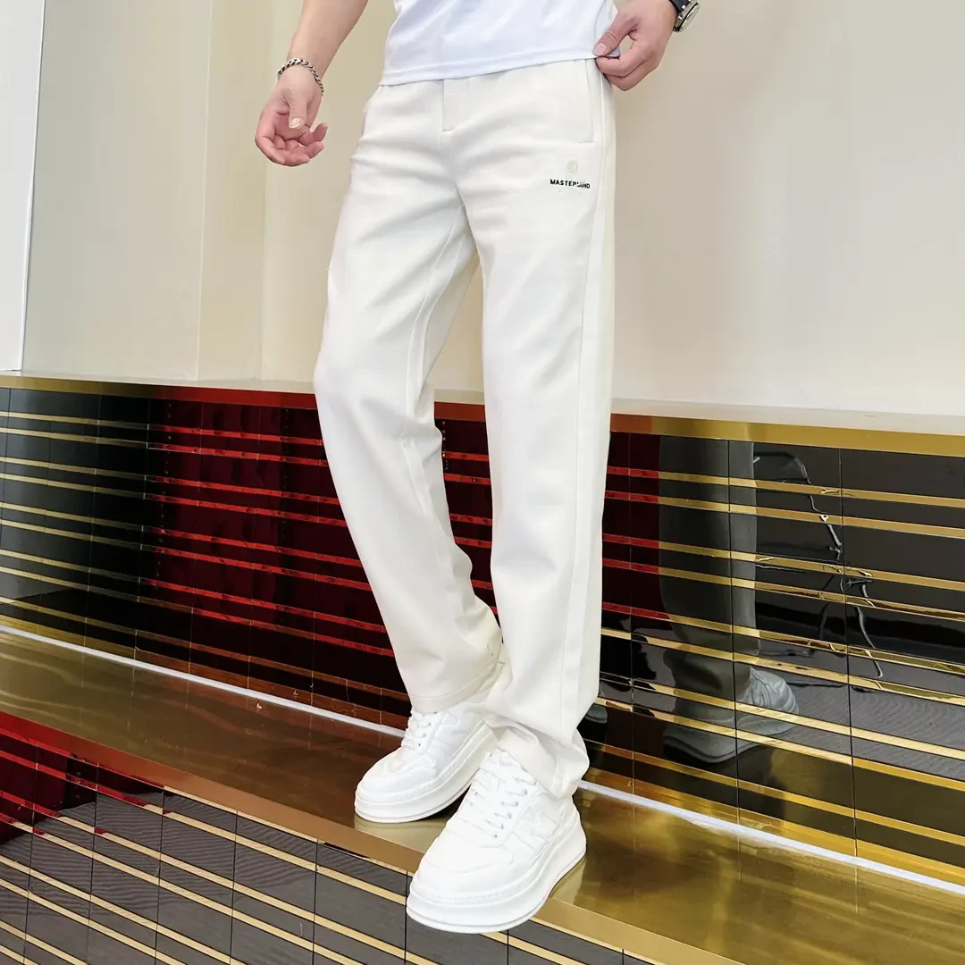2025男秋季潮流舒适长裤透气吸湿休闲直筒裤薄款男士痞帅潮男裤子