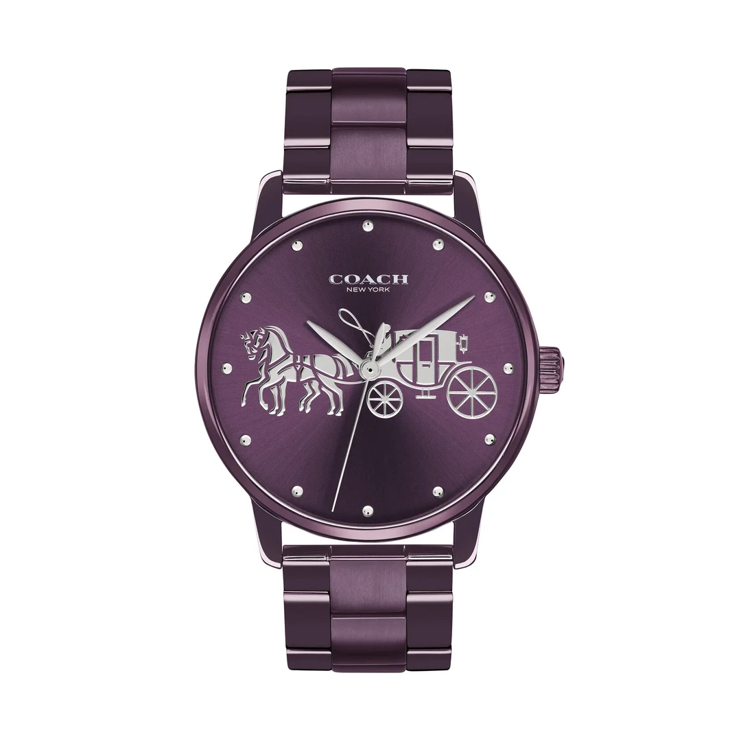 COACH/蔻驰36mm 女款新款 石英表 大马车标 钢带 代