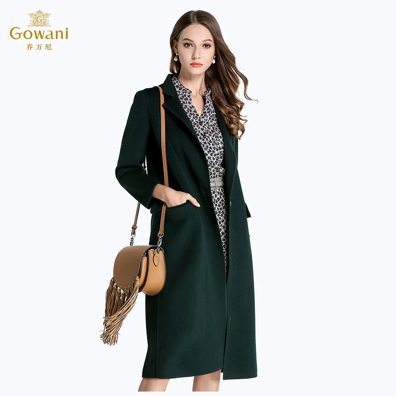 乔万尼冬季毛呢女中长款新款纯色大码保暖羊毛呢大衣EL4A539405