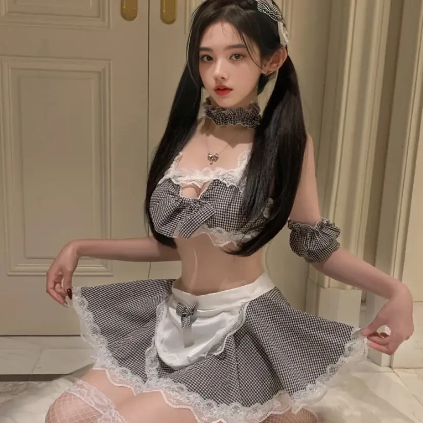 2025新款性感纯欲风JK软妹角色扮演成人套装Cosplay睡裙蕾丝夏季