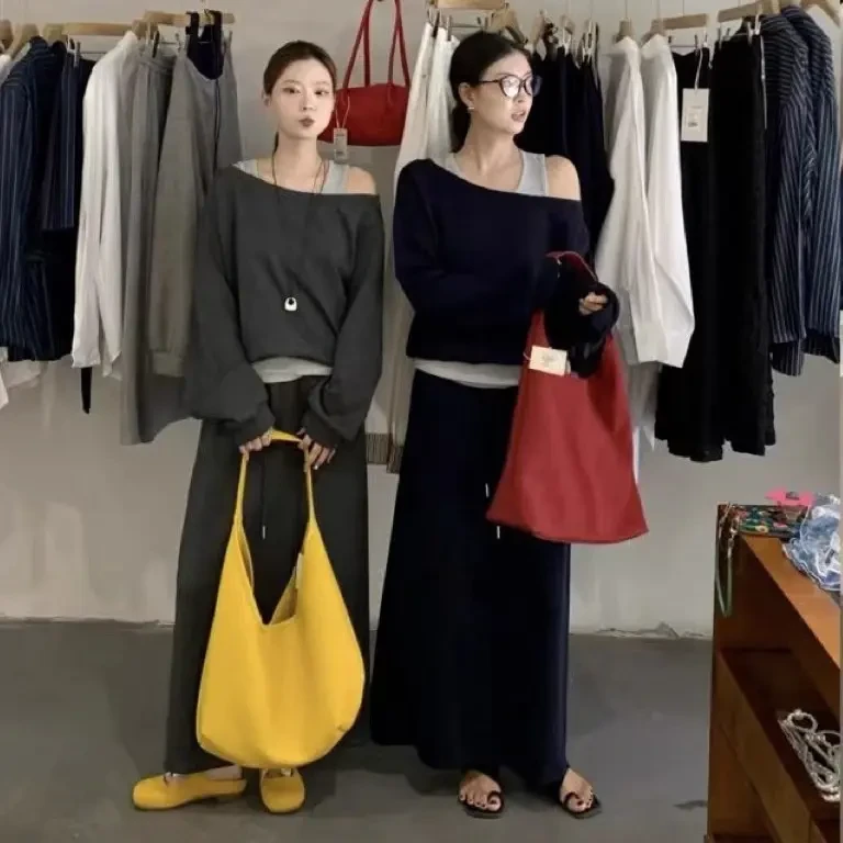 P&C STUDIO 洋气漏肩休闲假两件套装（二件套）