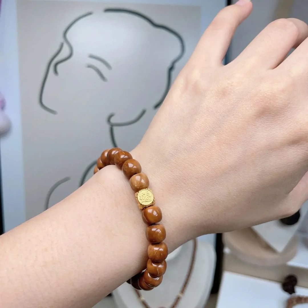 精品库克六方来财桶珠单圈手串