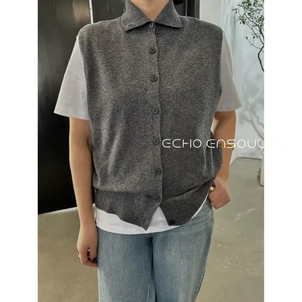 E25102｜百分百羊毛百搭针织背心｜点物赋灵