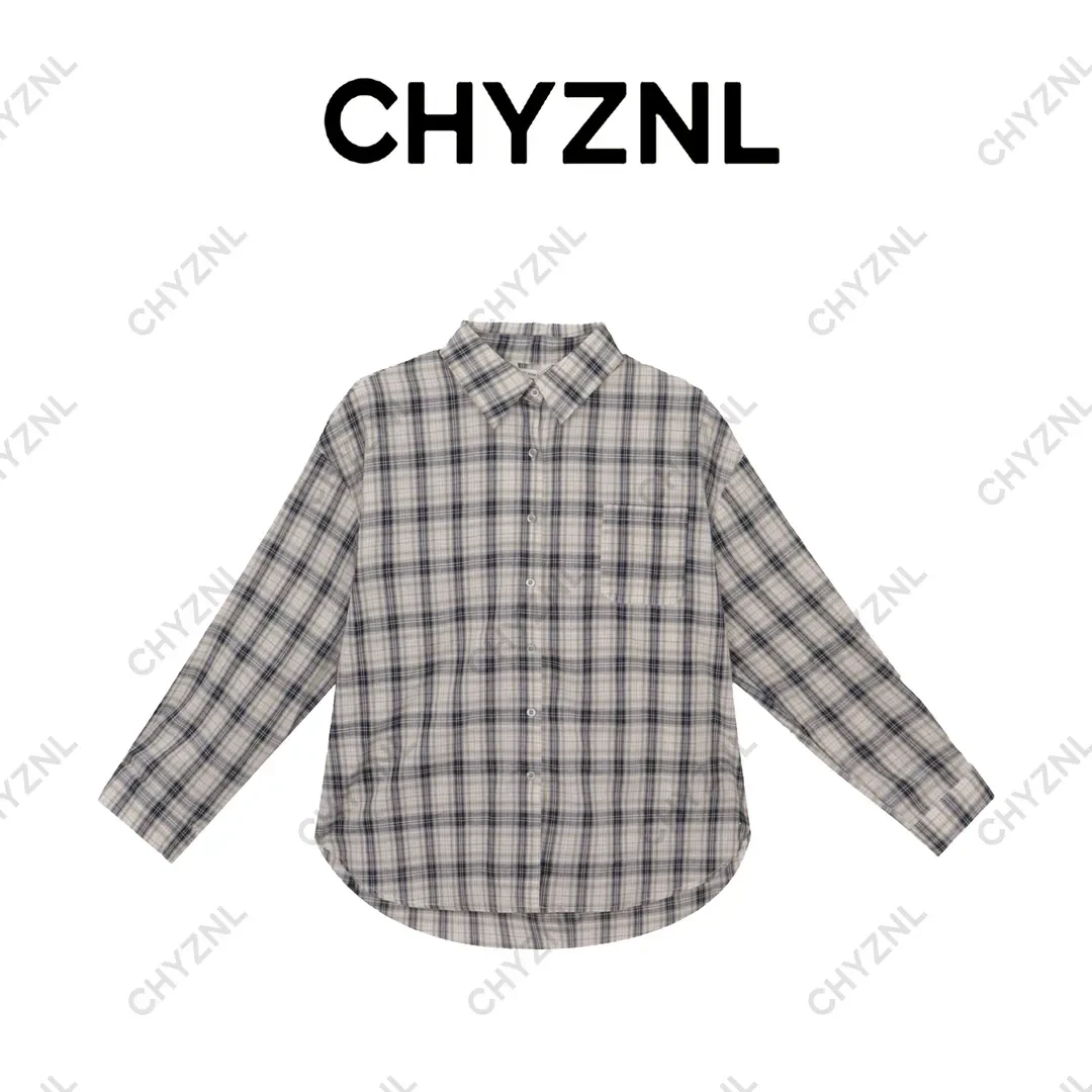 【小小101私人定制】薄款中长款春夏格子衬衫女装衬衣宽松20222XPZ