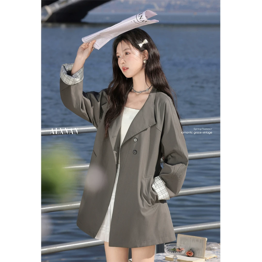 ALXNAN「伦敦往事」风衣2025春季新款女装气质外套L52870