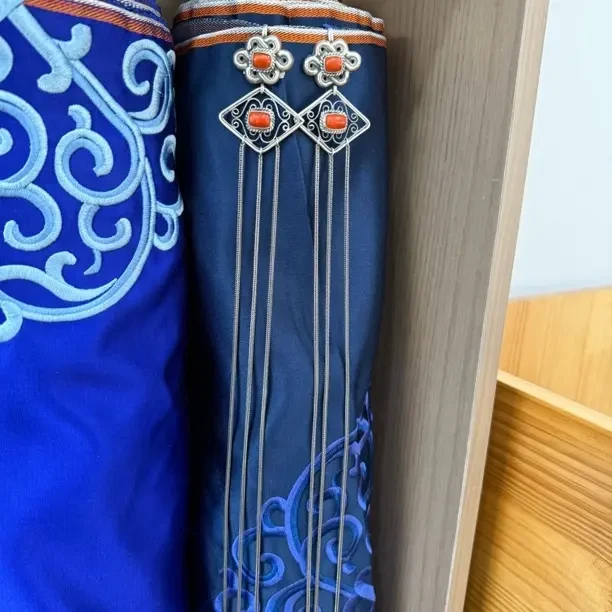 银色婚庆饰品民族风步摇配饰纯手工耳钉发簪发绳耳环