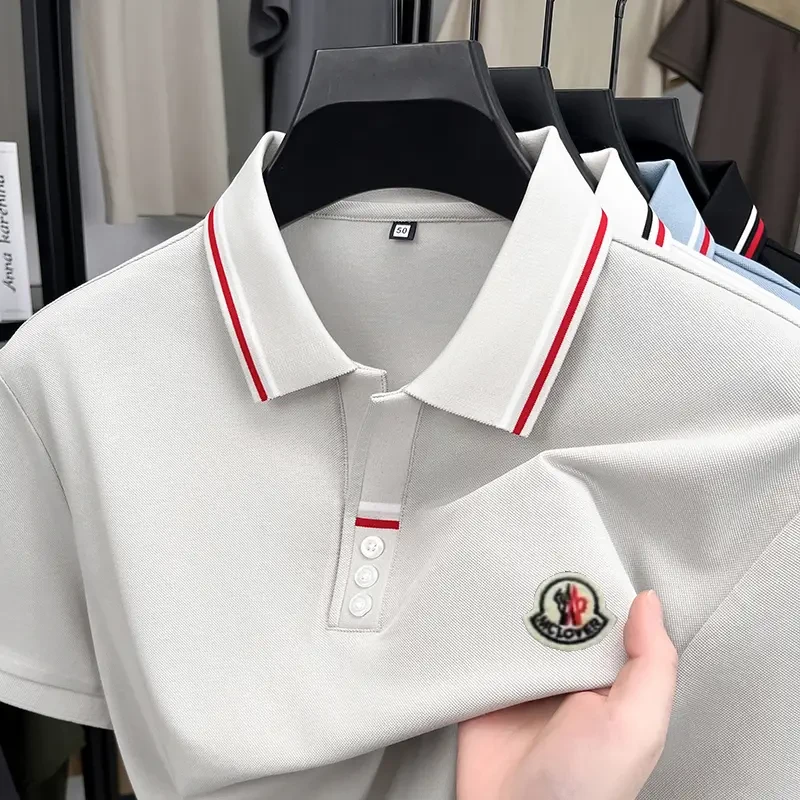 奥莱撤柜蒙家新款夏季中青年男士时尚百搭翻领抗皱商务POLO衫