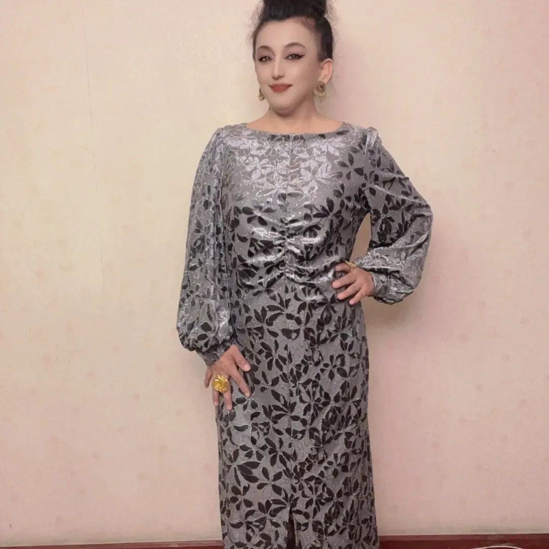女士秋冬蕾丝拼接修身显瘦时尚百搭中长连衣裙