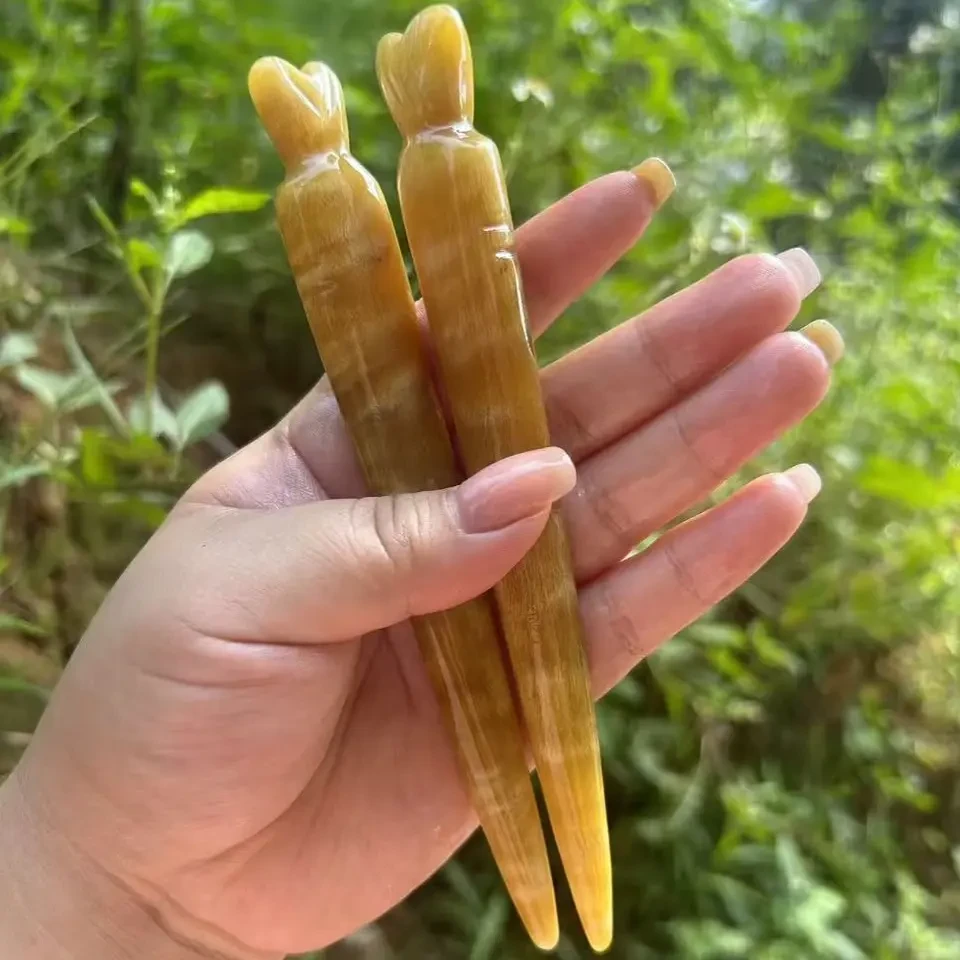天然 羊角发簪精致简约发簪盘发 一物一拍