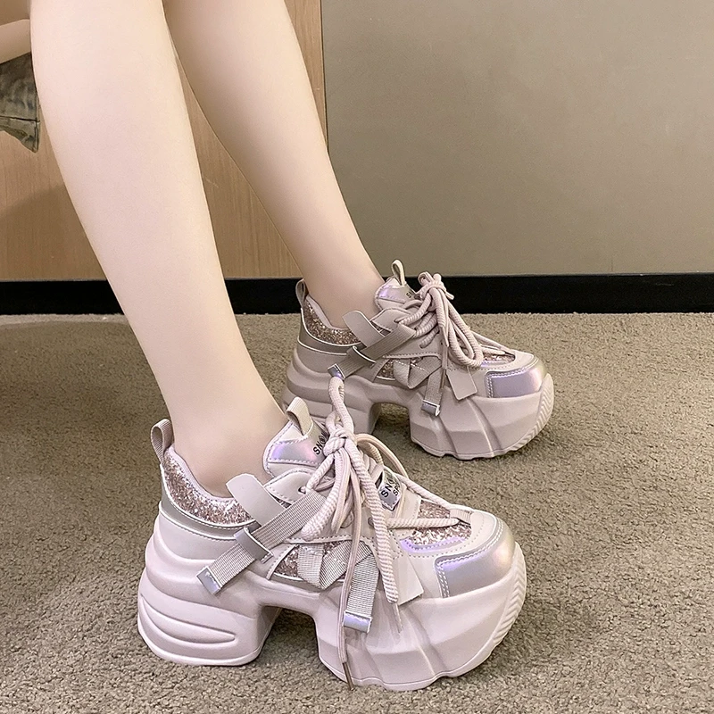 2025春季新款网红ins潮老爹鞋厚底增高百搭韩版休闲松糕运动女鞋