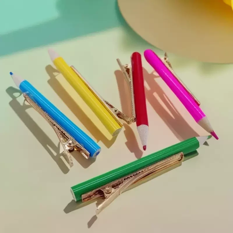 创意可爱趣味防真铅笔发夹发饰侧边刘海发夹搞怪发夹头饰地摊批发