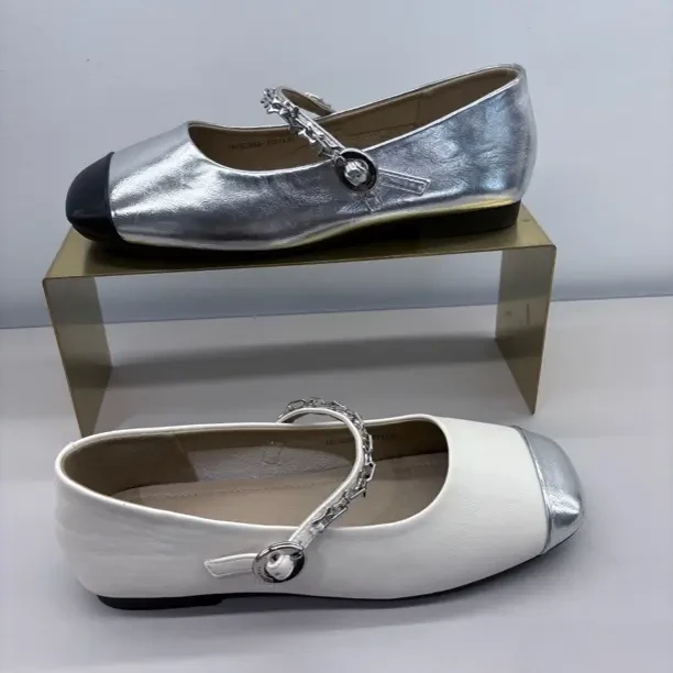 3068拼色秋季粘胶鞋公主薄款韩版单鞋玛丽珍女鞋粗跟皮鞋