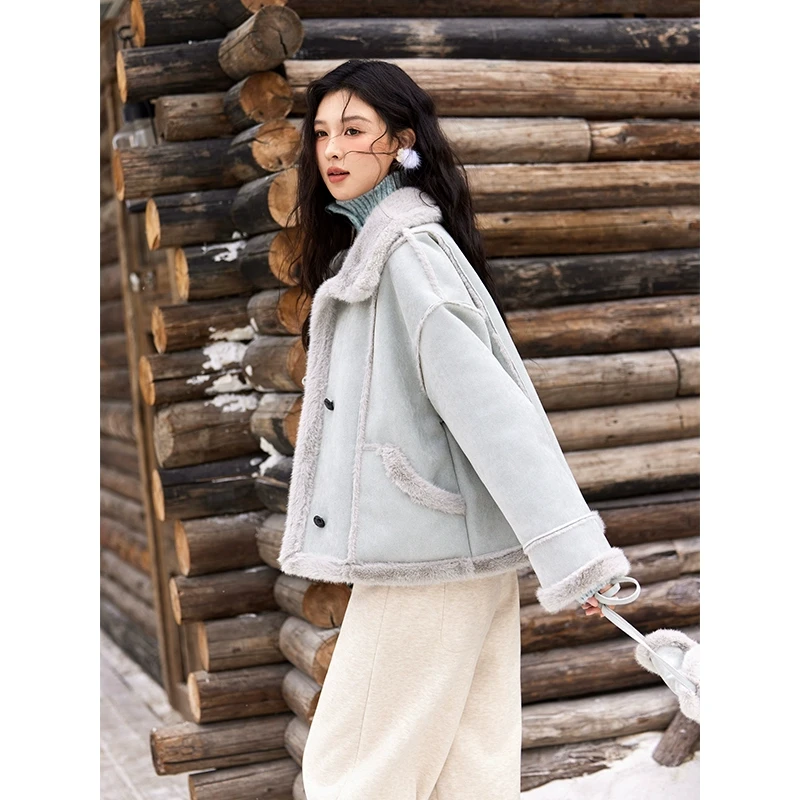 【柴碧云专属】谜秀短外套宽松加绒加厚外套MXD57W0737