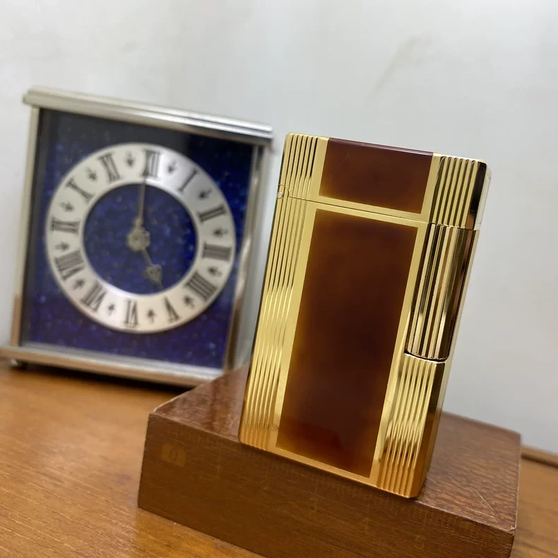 原品保证！S.T.Dupont都彭L1系列 金色琥珀漆温莎大号款打火机Cx
