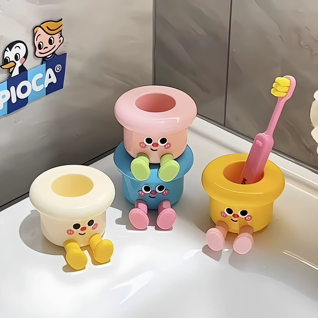 多巴胺牙刷置物架壁挂式磁吸漱口杯儿童迷你刷牙杯架电动牙刷收纳