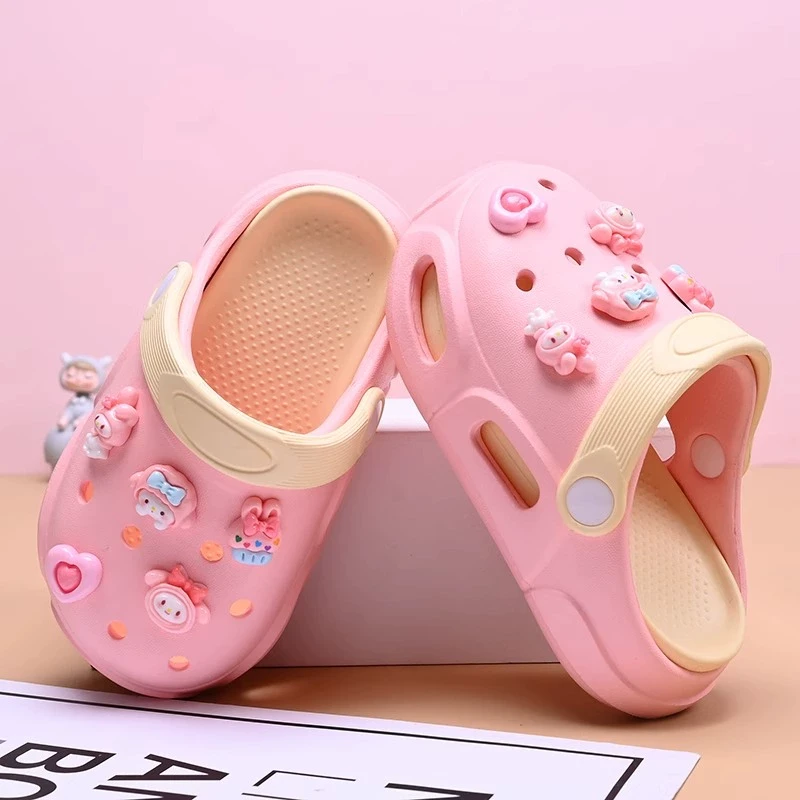 儿童洞洞鞋女童2025夏季新款美乐蒂可爱户外拖鞋防滑耐磨软底沙滩