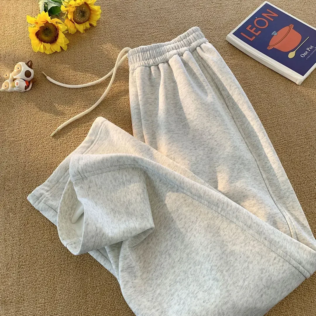 【奥莱折扣】爆款休闲裤九分卫裤灰色阔腿裤束脚男裤秋季直筒女士干