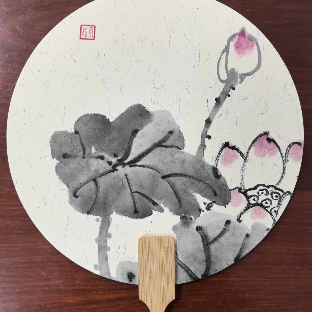 宣纸兰花扇子创意中国风汉服拍照专用手摇扇家用