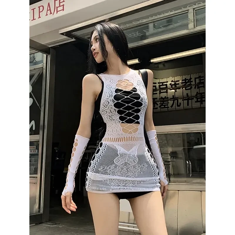 性感禁欲系睡裙黑色抹胸包臀睡衣高级感内搭网衣背心欧美风战袍女