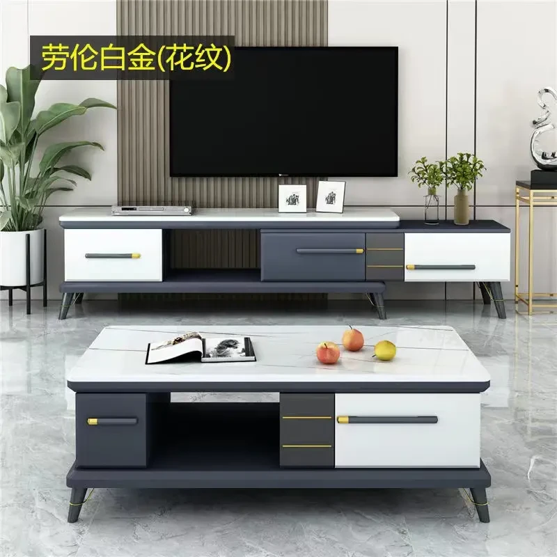 欧式电视柜客厅电视柜轻奢茶几家用花纹北欧钢化玻璃