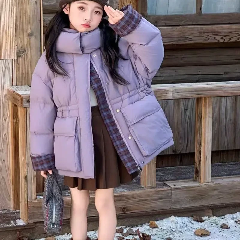 秋冬新款加厚女童棉服洋气百搭外套