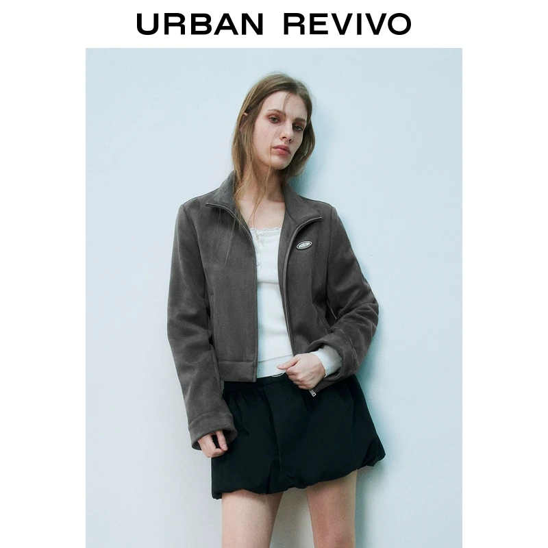 UR2025秋季新款女装轻运动休闲立领短款拉链外套UYY150002