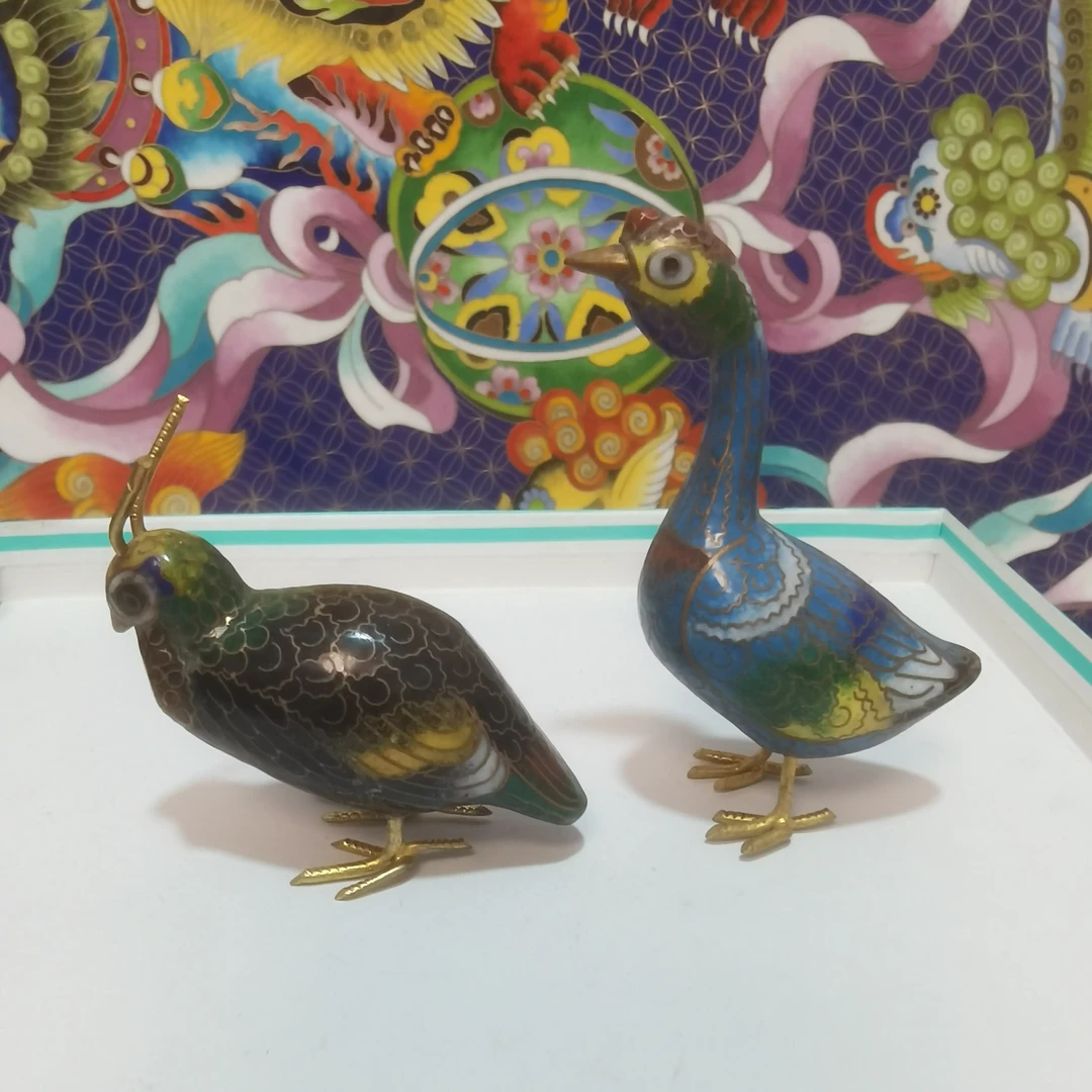 纯手工景泰蓝珐琅小动物两个