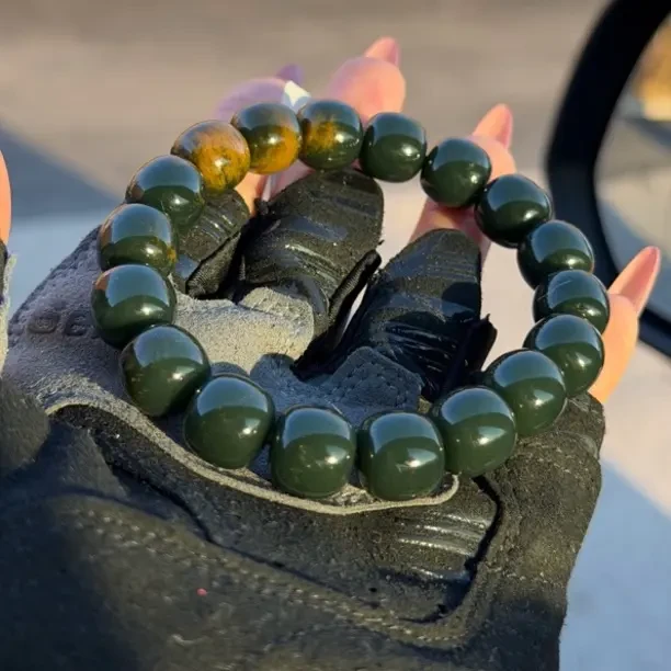 小董家·【鎏金岁月】意境满天星洒金皮11×12mm老型珠手串青仔玉