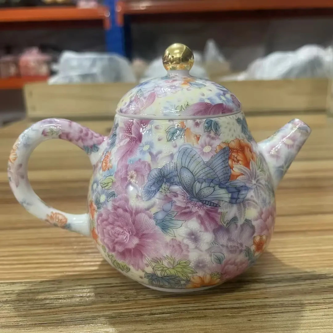 当代陶瓷精美万花葫芦造型茶壶-019