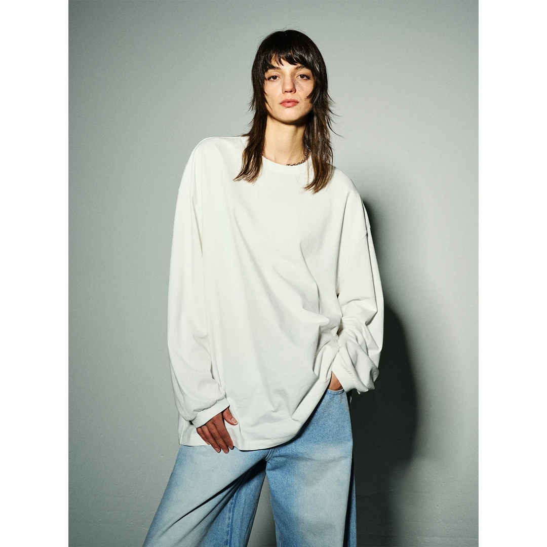 Ayuko｜加厚懒人T环葆柔绒DU家自研奶油棉松弛感超柔版圆领T恤2776