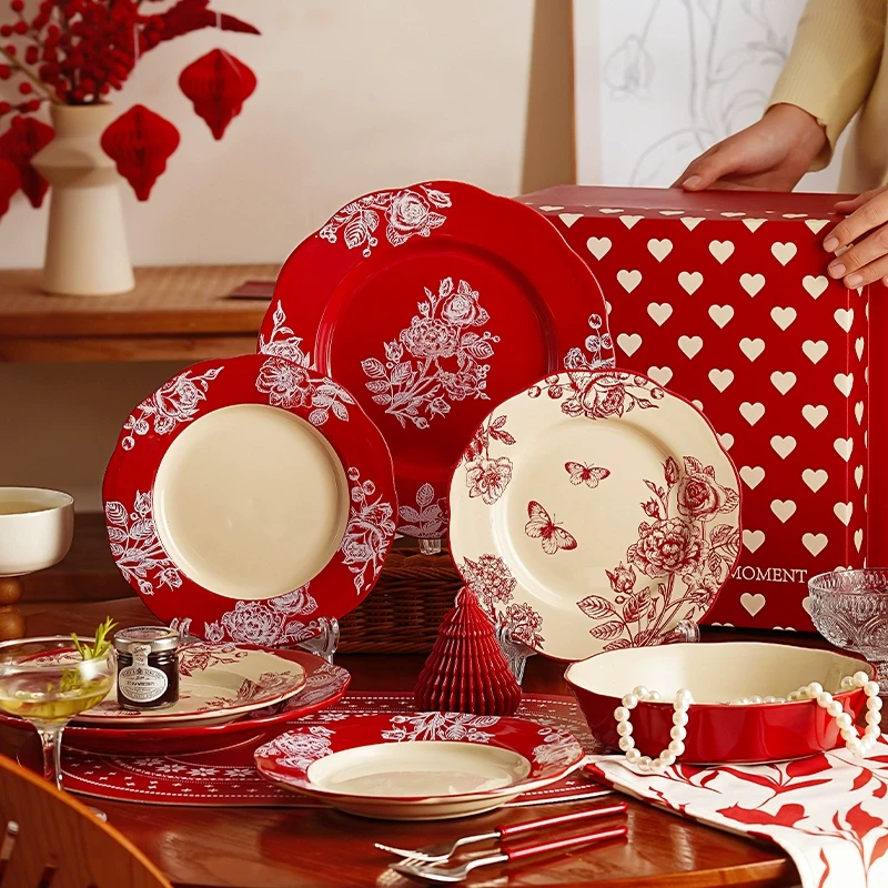 结婚礼物餐具套装餐盘子家用菜盘高级感礼盒生日新婚乔迁新居礼物