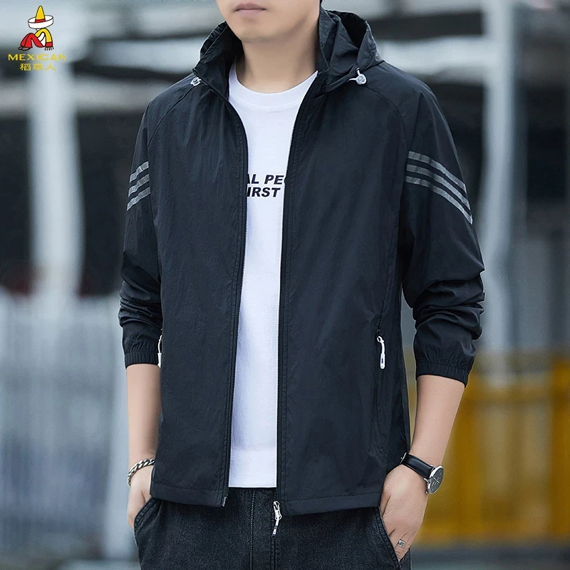 Mexican/稻草人夏季男款冰丝防晒服薄款防晒衣休闲户外骑行运动款