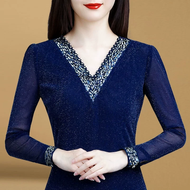 23054网纱打底衫女【剩M,L】