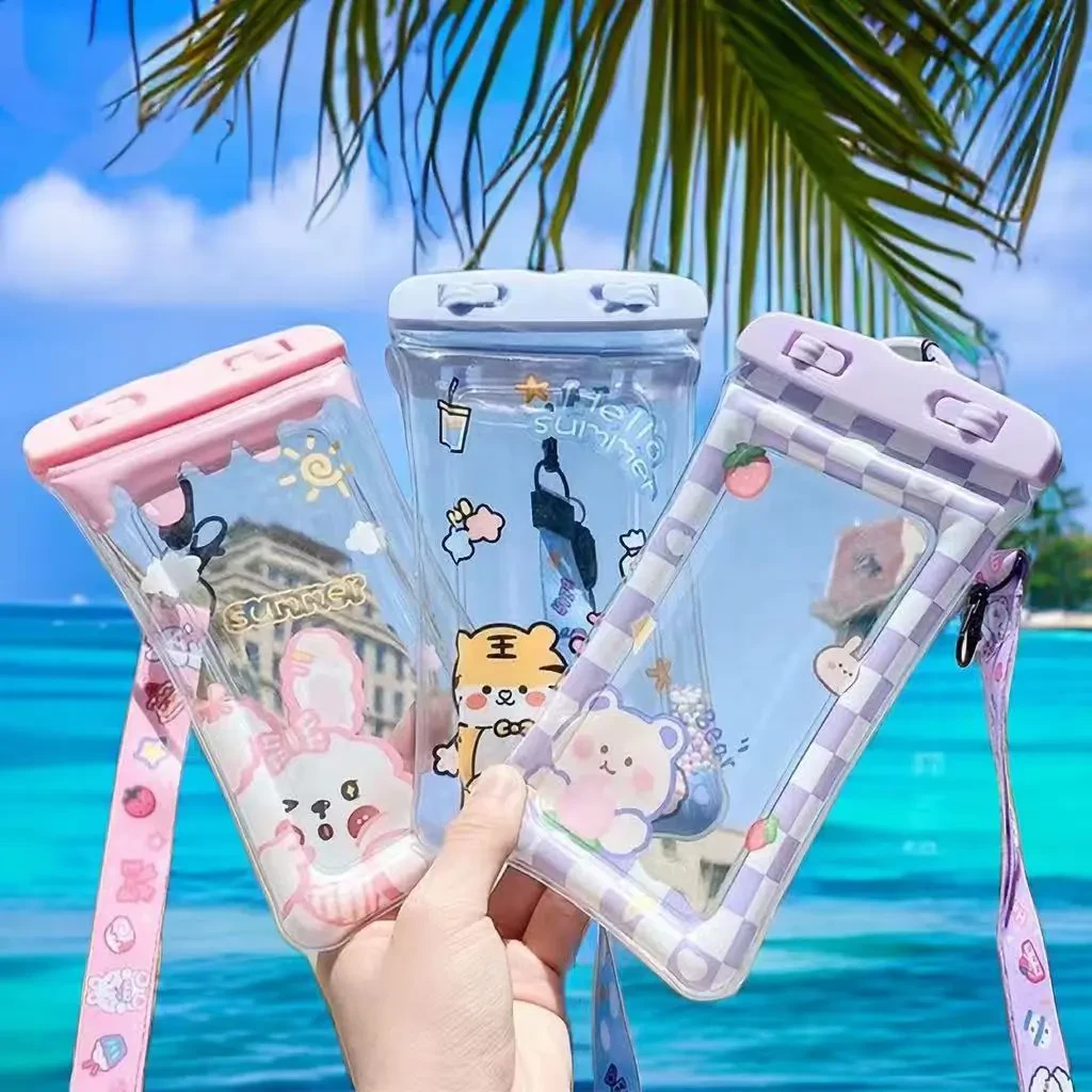 气囊手机防水袋可触屏游泳漂流水上乐园泼水潜水专用防水手机套gh
