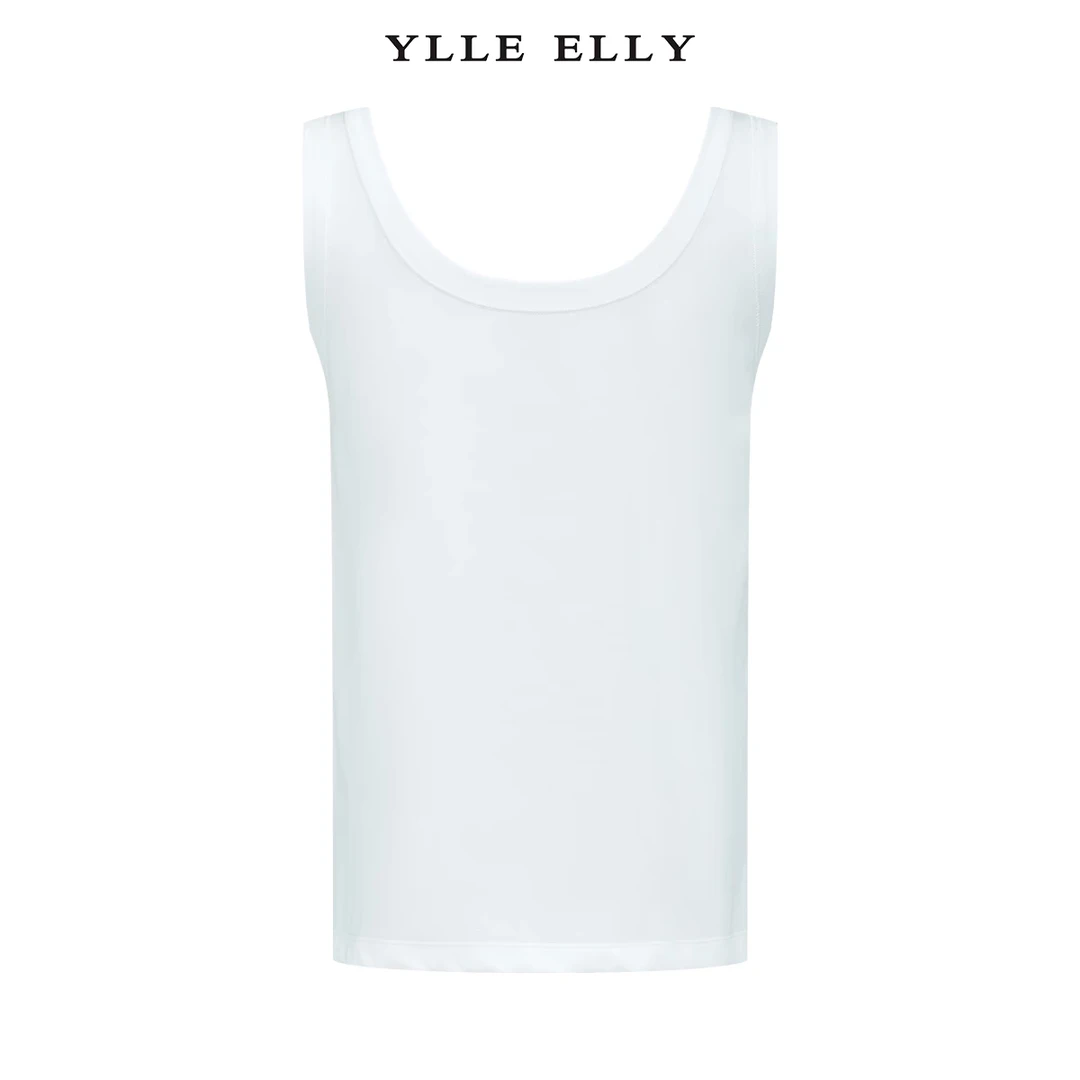 【曼德诗】YLLEELLY印花背心2024春新款简约棉针织内搭吊带