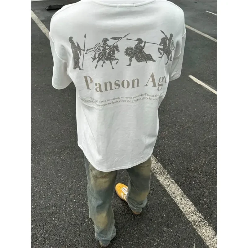 COLDSTONE美式斯巴达时代印花短袖T恤男款夏季重磅纯棉男士半截袖