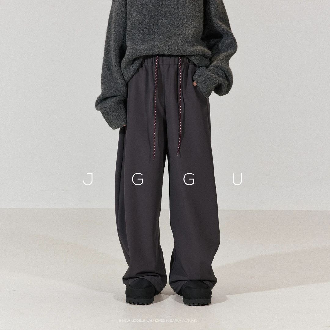 JGGU晶咕黑标【无可挑剔撞色】混纺抽绳加厚加绒香蕉裤JG11240300