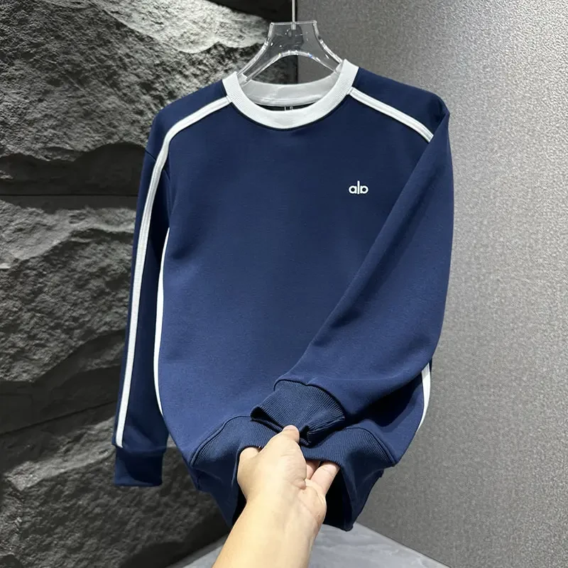 秋冬新款潮牌简约字母刺绣套头圆领卫衣男士潮流长袖时尚休闲上衣