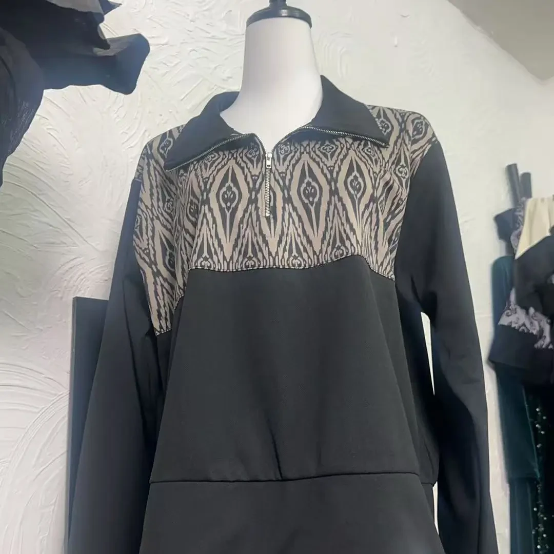 时尚减龄显瘦黑色秋季套装洋气休闲运动风格