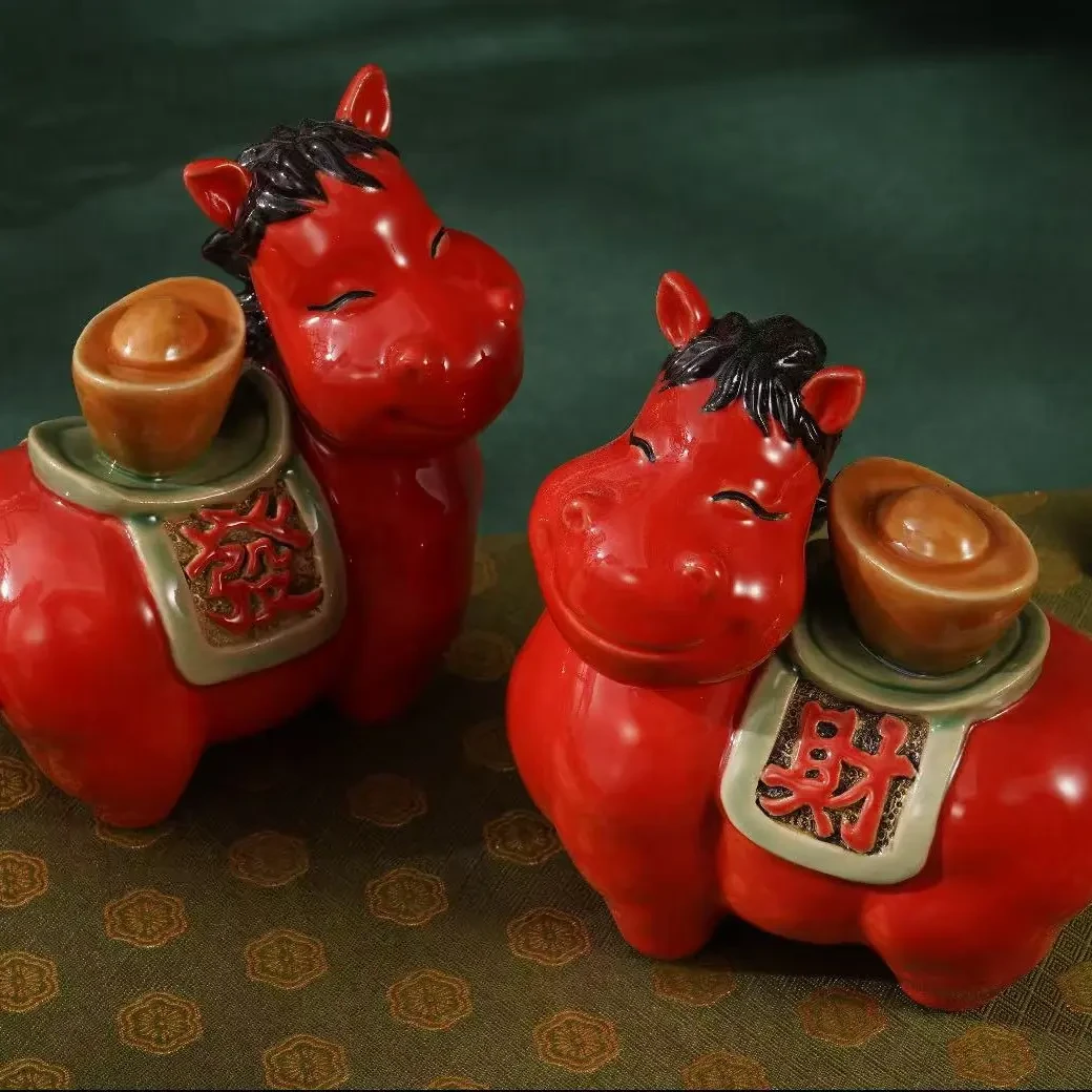 马上发财国潮元宝马年生肖礼品家居摆件办公室桌面装饰礼品