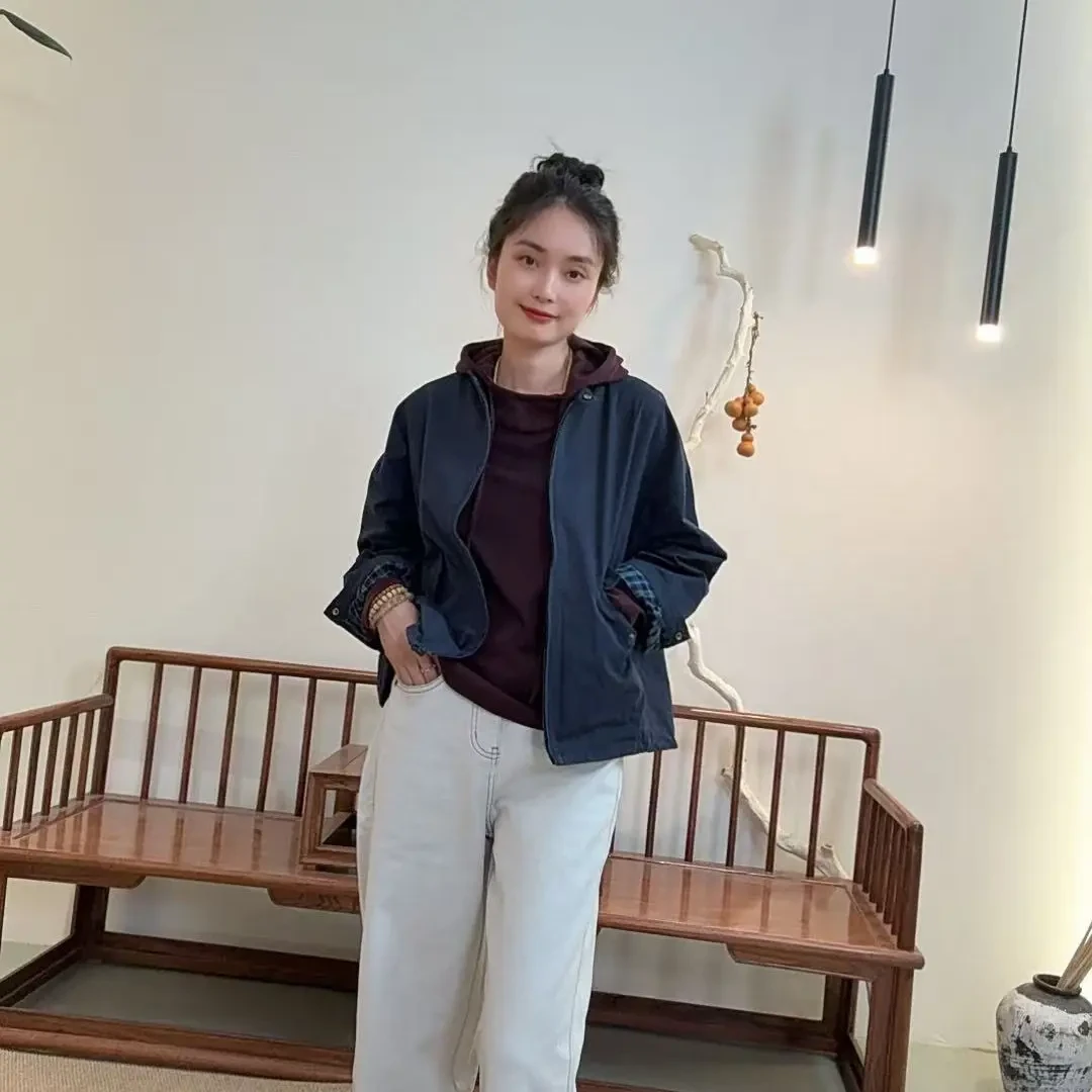 D213-春秋常规款女翻领短外套运动时尚韩版短款休闲