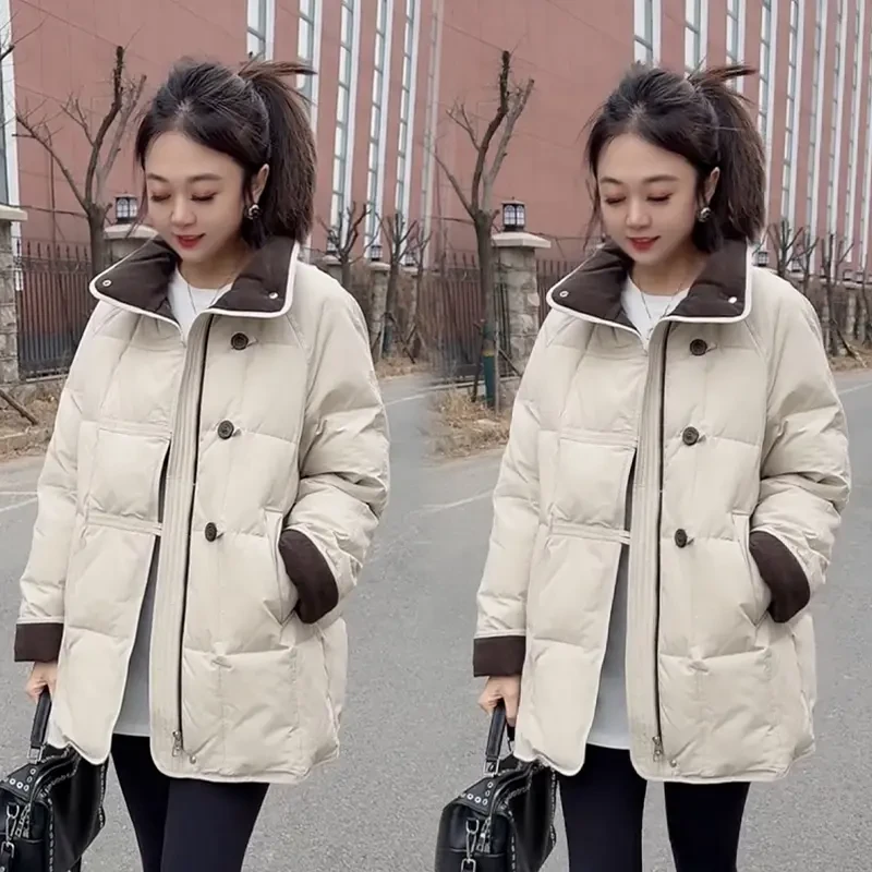 2025秋冬新款时尚显瘦气质网红高档洋气女高级百搭宽松大码棉服潮