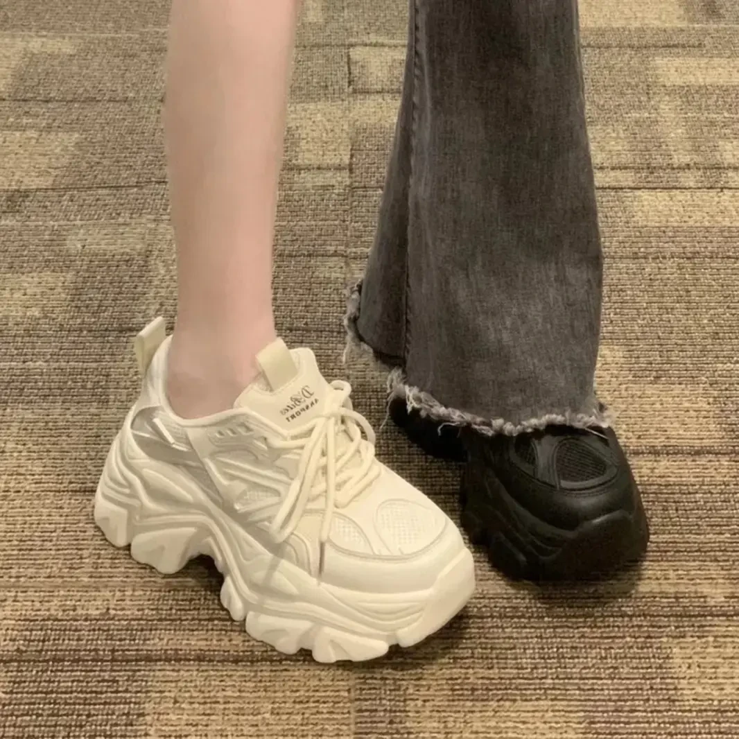 爆款老爹鞋增高女款2025春夏秋季新款透气百搭小个子厚底休闲女鞋