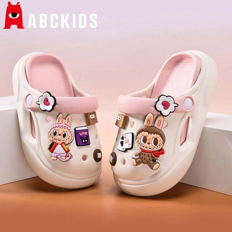 Abckids拉布布儿童洞洞鞋女童拖鞋防滑女孩宝宝夏季亲子沙滩凉拖
